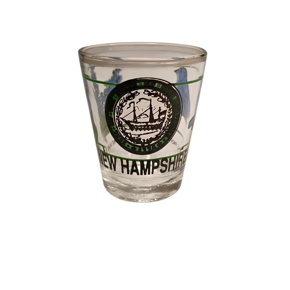New Hampshire Shot Glass Made in Taiwan Souvenir Purple Finch Lilac